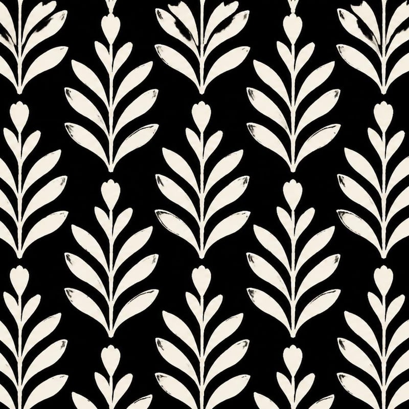 Ink Line, cream on black: Wallpaper pattern swatch